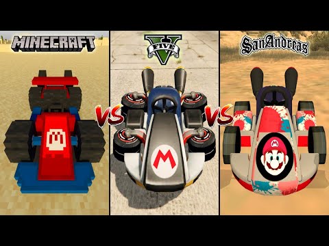 MINECRAFT MARIO CART VS GTA 5 MARIO CART VS GTA SAN ANDREAS MARIO CART - WHICH IS BEST?