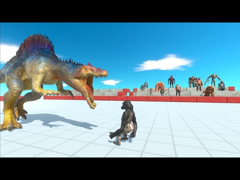 Spinosaurus vs infernal x mutant primates animal revolt battle simulator