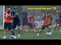 De Paul's reaction to Messi's incredible goal in Argentina training today