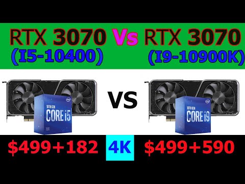 RTX 3070 (I5-10400) Vs RTX 3070 (I9-10900K)  ||  4K, Ultra Setting  Gaming Benchmarks.