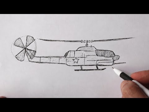 How to draw a military Helicopter easy - YouTube