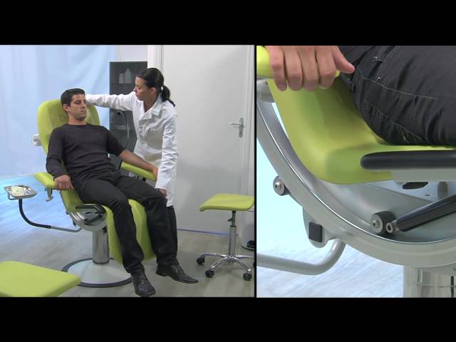 Fauteuil de prélèvement Deneo.lab - hauteur fixé - roues - rotatif - fonction Sit&Go - 1 pc