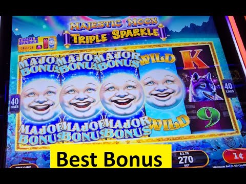 Majestic Moon Triple Sparkle  Slot Huge Win! Konami Game