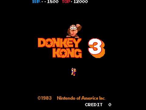 Donkey Kong 3 (Arcade, 1983) – 45 Phases High Score Survival Session (Single Player) 🦍🌼🐝