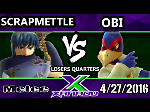 S@X 147 - Obi (Falco) Vs. Scrapmettle (Marth) SSBM Losers Quarters - Smash Melee