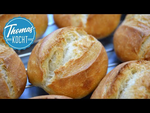 Perfekte Brötchen backen – ganz einfach & ohne Kneten | No-Knead Brötchen über Nacht |