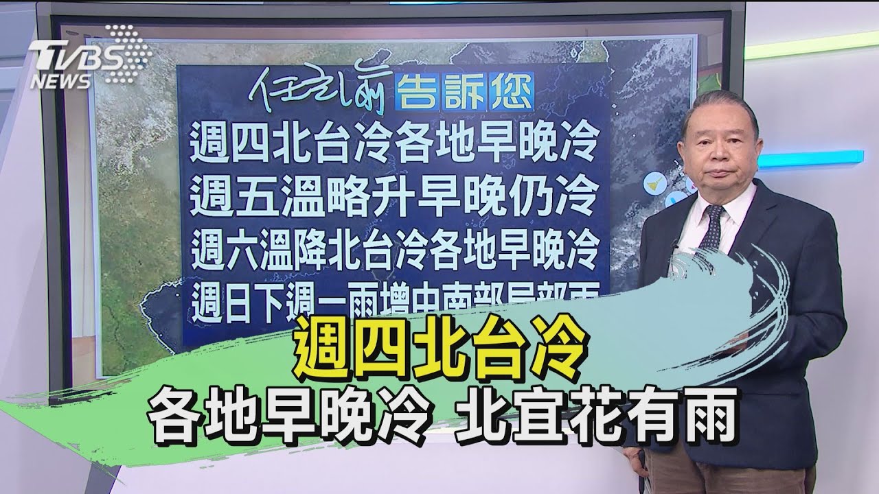 週四北台冷各地早晚冷 北宜花有雨