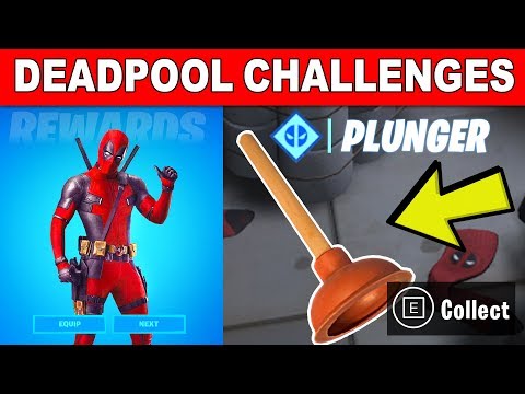 Find Deadpool's Toilet Plunger - TOILET PLUNGER LOCATION (Deadpool Challenges Week 3 Fortnite)