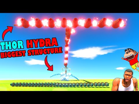 Upgrading THOR HYDRA into BIGGEST STRUCTURE MONSTER in Animal Revolt Battle Simulator with SHINCHAN