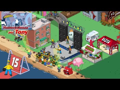 Los Simpson Springfield "Homerpalooza, Cap. 15 - Público grosero y luces láser" por Tony