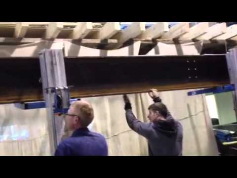 Lifting #RSJ 800kg using #block and tackle #  genie lifts