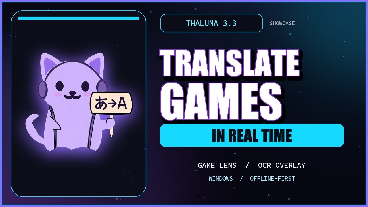 Thaluna 3.3 real-time OCR translator showcase