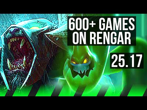RENGAR vs ZAC (JGL) | 600+ games | KR Grandmaster | 25.17