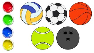 How To Draw A Ball ⚽️ | Sports Ball Drawing For Kids | Step By Step | Chiki Doodle