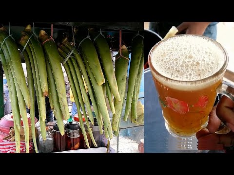 HOW TO?  Aloe Vera juice - Healthy Street food Making skills || Popular Street food of Bangladesh