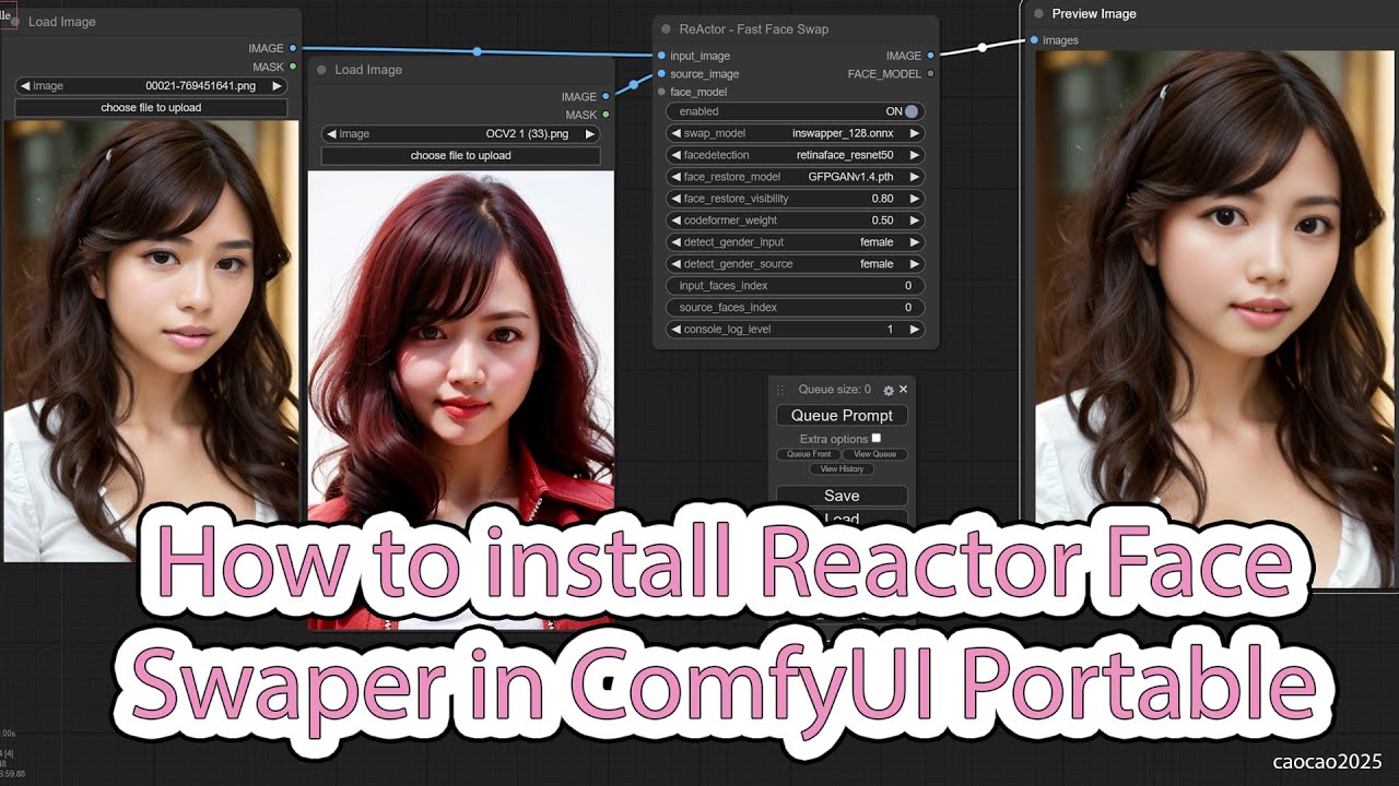 How to install Reactor Face Swaper in ComfyUI Portable (Include CUDA 12.x solution)