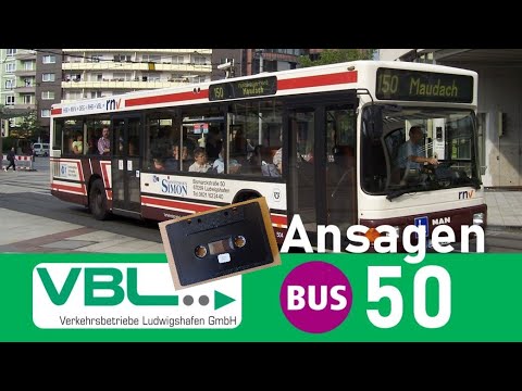 VBL Ludwigshafen | Ansagen Bus 50: Berliner Platz - Maudach (ca. 1995; Kassette) | Dorothee Roth