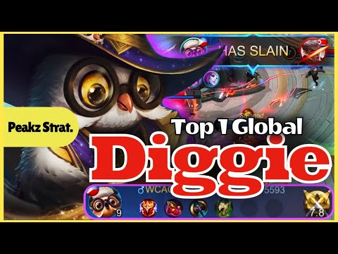 TOP 1 GLOBAL DIGGIE CONSTELLATION PRO FEEDING BEST BUILD GAMEPLAY AND ROTATION | Peakz Strat. | MLBB