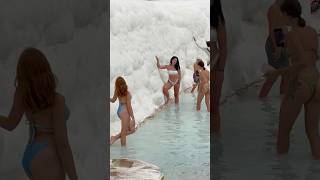 ☀️The Wonder Of Cleopatra Pool -Beautiful Day? #pamukkale #cleopatra #white