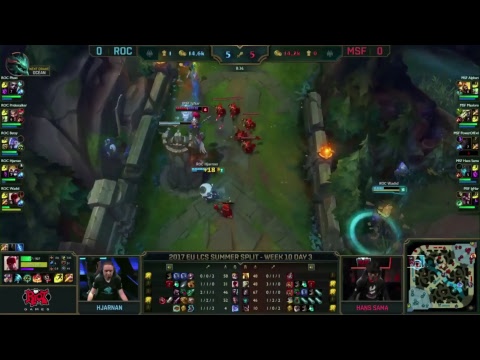League Of Legends ROC vs. MSF - FNC vs. G2 | EU LCS Summer 2017 - Week 10 Day 3