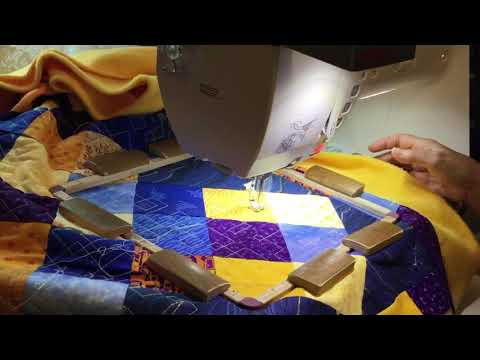 Continuous Quilting with homemade hoop