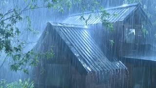 Fall Asleep FAST (NO ADS) 🌧️ 3 Minutes of Torrential Rain & Thunder on Tin Roof at Night