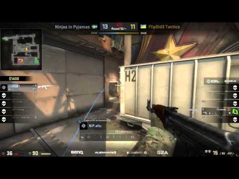CS:GO - NiP vs Flipsid3 - allu Insane 3v1 clutch