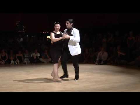 Fernando Sanchez  and  Ariadna Naveira  are  dancing  to  "  Olvidame  "  at  Tango Roots  in  2016