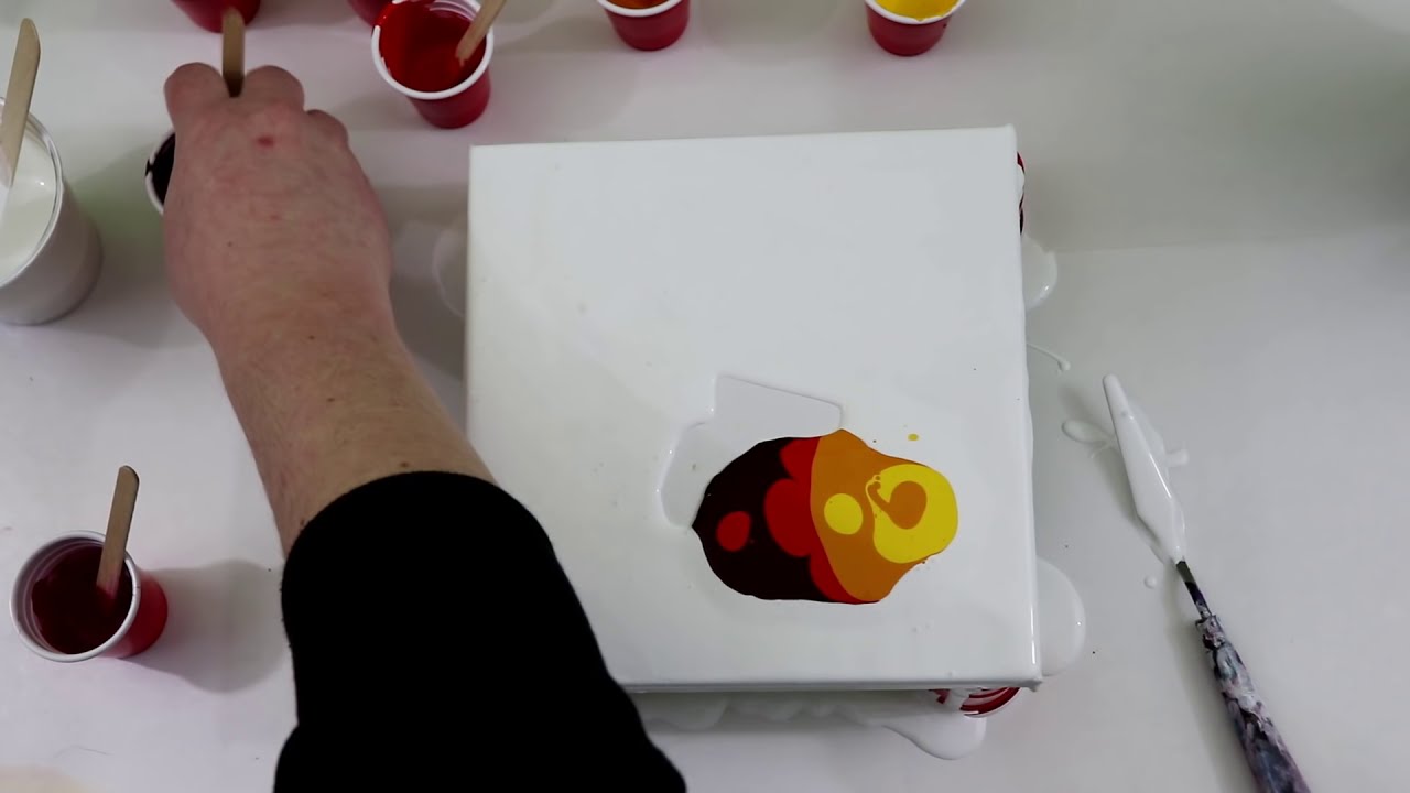 acrylic painting tutorial pour fluid by amandadesigns