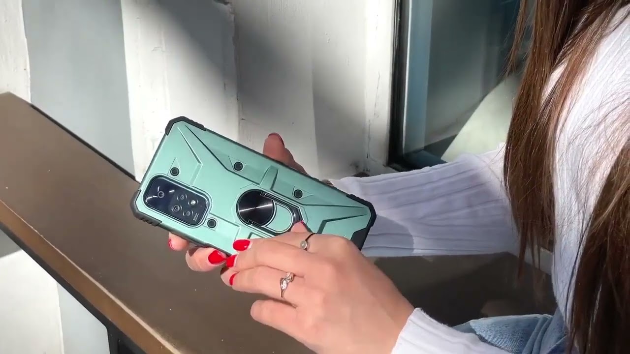 Ударопрочный чехол Pathfinder Ring для Xiaomi Redmi 10C / Poco C40 Зеленый / Green