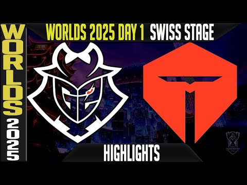 G2 vs TES Highlights | Worlds 2025 Day 1 Swiss Stage | G2 Esports vs TOP Esports