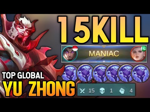 MANIAC! YU ZHONG BEST BUILD 2021 | TOP GLOBAL YU ZHONG GAMEPLAY | MOBILE LEGENDS✓