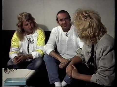 Status Quo  -  interview Rick & Francis at a British airport 1986