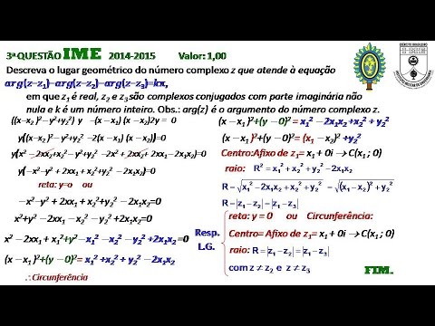 IME Questão 03C 2015 Números Complexos Argumento