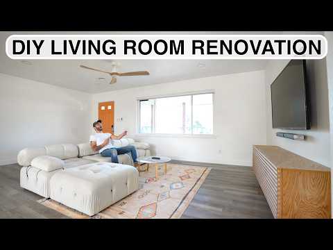 DIY Open Concept Living Room Renovation | Modern Builds