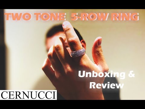 UNBOXING & REVIEW!! CERNUCCI 5 Row Two-Tone ring + Diamond test!