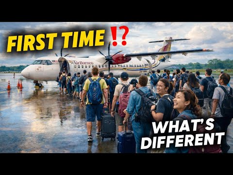 🔥 First Time Flying Air Borneo ✈️ What’s Different? Check-In & Tourist Reactions😱 in Sabah Sarawak