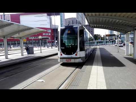 RET TRAM LIJN 2 VERTREKT VAN WILHELMINAPLEIN NAAR ROTTERDAM CS