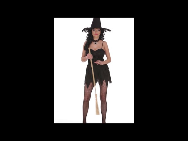 Vídeo relacionado con Axingqiwu Disfraz Halloween Mujer Bruja, Conjunto de Costume Witch Women, Capa De Bruja con Sombrero Negro para Adulto Halloween Carnaval