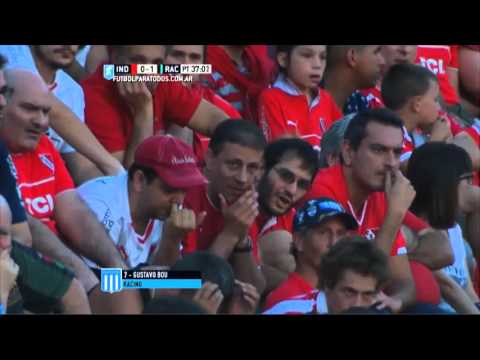 Gol de Bou. Independiente 0 - Racing 1. Ida. Liguilla Pre-Libertadores. Primera División 2015. FPt.