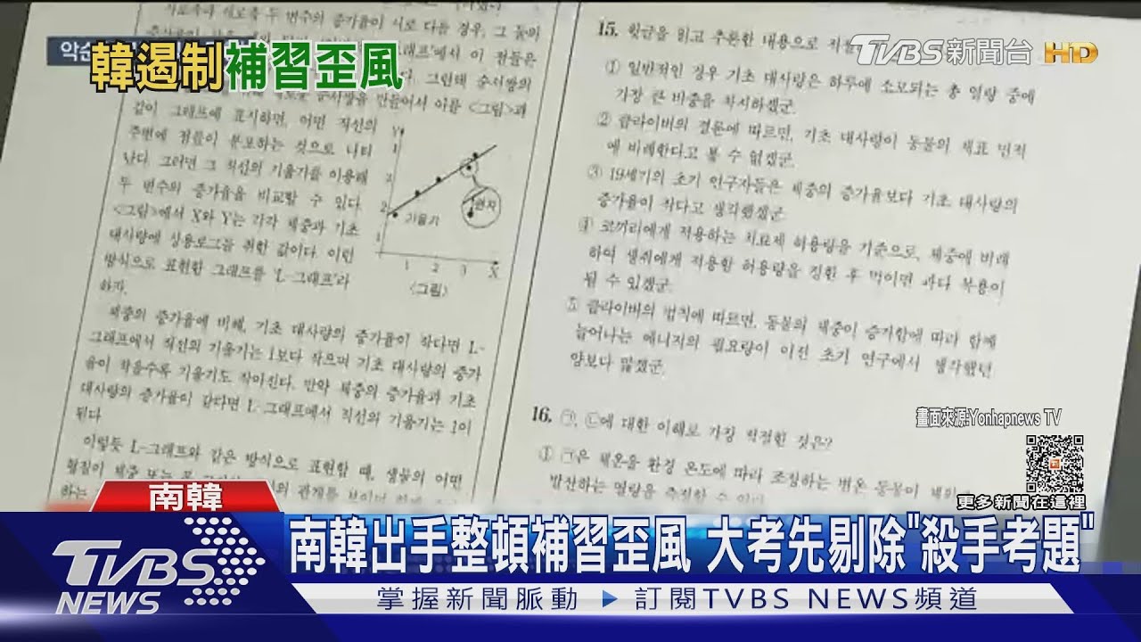 南韓出手整頓補習歪風 大考先剔除「殺手考題」