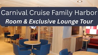 Carnival Cruise Family Harbor Lounge & Ocean View Room Tour!
