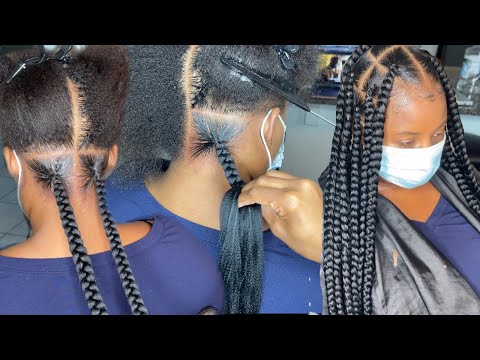HOW TO: STEP BY STEP JUMBO KNOTLESS BRAIDS 💗