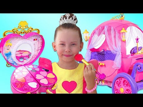 Alice dress up and Ride-on for the Ball on the Princess Carriage