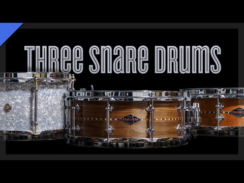 Three Snare Drums - Craviotto Walnut, Craviotto Mahogany, Keller Maple