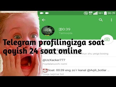 Telegramda soat qo'yish 24 soat online qilish