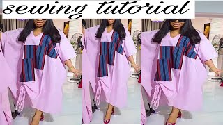 Trendy Stylish Bubu Dress with Aso Oke Design | Full Cutting and Sewing Tutorial