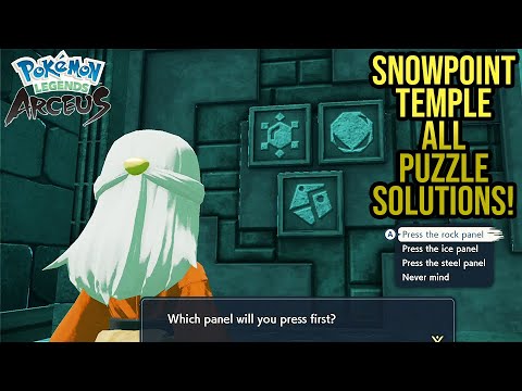 Snowpoint Temple All Puzzle Solutions - Pokemon Legends Arceus Guide - Rock Ice Steel Panel Doors