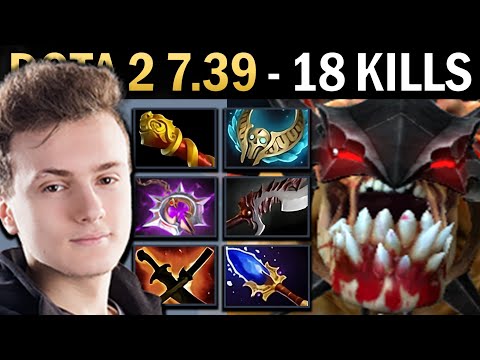 Lifestealer Gameplay Miracle with 18 Kills and MKB - Dota 2 7.39
