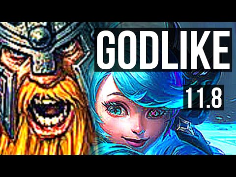 OLAF vs GWEN (JUNGLE) | 8/1/8, Godlike | EUW Master | v11.8
